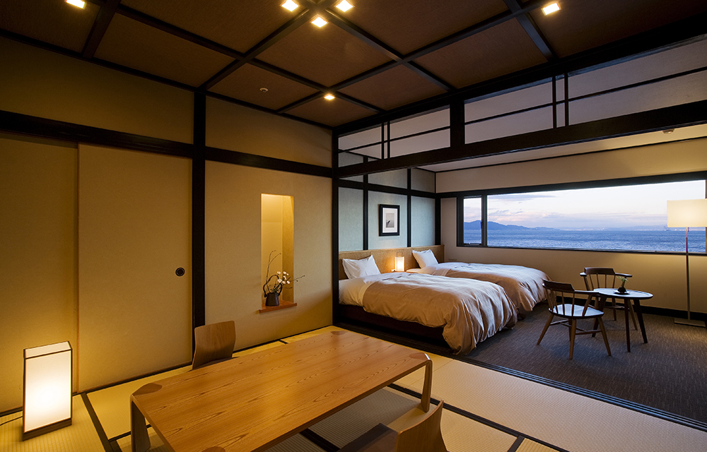 可欣賞絕景的最上層日式西式客房